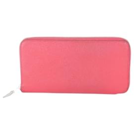 Hermès-Portefeuille Long Azap Hermes en Cuir Rose-Rose