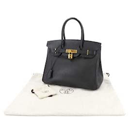 Hermès-Hermes Birkin 30 Handbag in Black Epsom Leather-Black