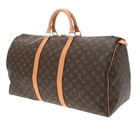 Louis Vuitton-Louis Vuitton Monogram Keepall 55 Boston Bag-Brown