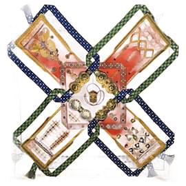 Hermès-Hermes Brins d'Or Gold Scarf-Red