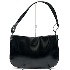 Gucci-Gucci 001 3193 Black Leather Shoulder Bag-Black