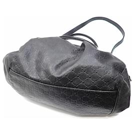 Gucci-Gucci Guccissima Black Leather Handbag-Black