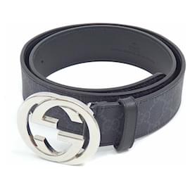 Gucci-Cinto Gucci Interlocking G para homens-Preto