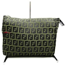 Fendi-Fendi Zucchino Red Canvas Pouch-Red