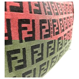 Fendi-Fendi Zucchino Red Canvas Pouch-Red