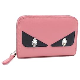 Fendi-Porte-monnaie en cuir rose Fendi-Rose