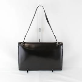 Gucci-Gucci Black Leather Shoulder Bag-Black