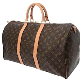 Louis Vuitton-Louis Vuitton Monogram Keepall 50 Boston Bag-Brown