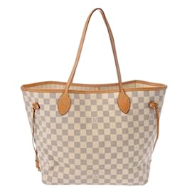 Louis Vuitton-Louis Vuitton Damier Azur Neverfull MM Handbag-White
