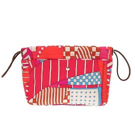 Hermès Hermes Foorby 20 Tasche in rotem Seidenbeutel Rot
