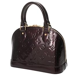 Louis Vuitton-Louis Vuitton Monogram Vernis Alma BB Handbag-Dark red