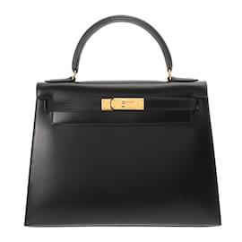 Hermès-Sac à main Hermes Kelly 28-Noir