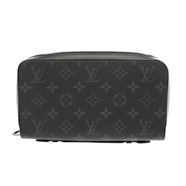 Louis Vuitton-Louis Vuitton Monogram Eclipse Zippy XL Travel Case-Brown,Black