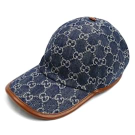Gucci-Gucci GG Denim Baseball Cap-Blue