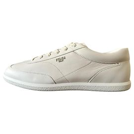 Fendi white leather low sneakers White