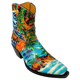 Botas western con estampado tropical multicolor R13 Blue Multicolor