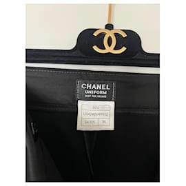 Chanel-Chanel Wide Pants, Women, Size 36, New-Black