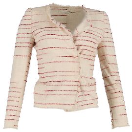 Chaqueta de tweed a rayas Glenn Isabel Marant Étoile en algodón crema Blanco Crudo