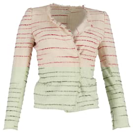 Isabel Marant-Isabel Marant Étoile Striped Tweed Glenn Jacket in Cream Cotton-White,Cream