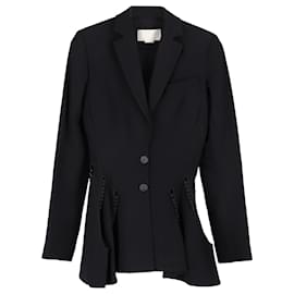 Autre Marque-Antonio Barardi Crepe Cut Out Blazer in Black Rayon-Black