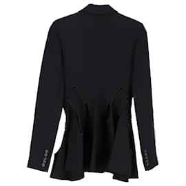 Autre Marque-Antonio Barardi Crepe Cut Out Blazer in Black Rayon-Black