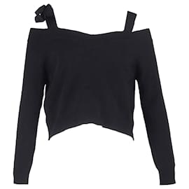 Red Valentino-RED Valentino Off-Shoulder Sweater in Black Wool-Black