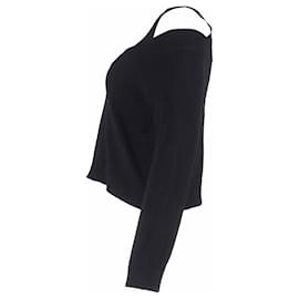 Red Valentino-RED Valentino Off-Shoulder Sweater in Black Wool-Black