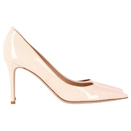 Gianvito Rossi-Gianvito Rossi Gianvito 85 Pumps in Cream Patent Leather-Brown,Red