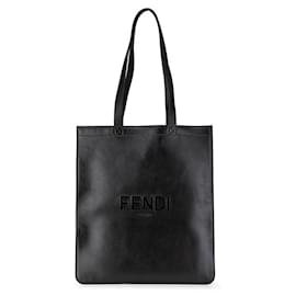 Fendi-Sac fourre-tout en cuir avec logo Fendi 7VA538-Noir