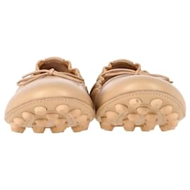 Tod's- Tod's Gommino Ballet Flats in Nude Calf Leather-Brown,Flesh