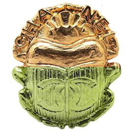Chanel-Chanel Coco Mark Ladybug Scarab Brooch Gold-Golden,Metallic