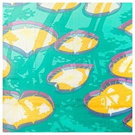 Hermès-Hermes Lotus Leaf Cotton Shawl-Green