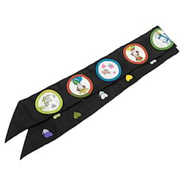 Hermès-Hermes Silk Twilly Scarf-Black