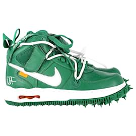 Off White-Nike Air Force 1 Mid x Off-White ™ Sneakeres in Green Leather-Green,Olive green