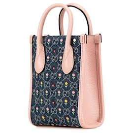 Gucci-Gucci Interlocking G Flower 2WAY Handbag-Blue