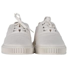 Maison Martin Margiela- Maison Margiela MM22 Lace-Up Sneakers in White Canvas-White,Cream