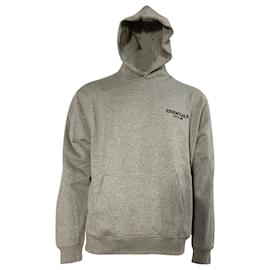 Fear of God-Fear of God Essentials Logo Hoodie in Grey Cotton-Grey