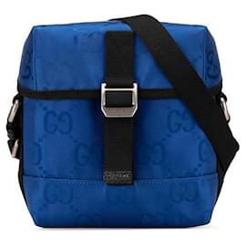 Gucci-Gucci Nylon Messenger Shoulder Bag 643858-Blue