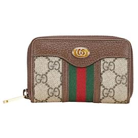 Gucci-Gucci GG Supreme Ophidia Coin Case Brown-Brown