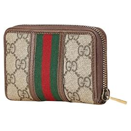 Gucci-Gucci GG Supreme Ophidia Coin Case Brown-Brown
