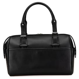 Burberry-Burberry Nova Check Leather Boston Bag-Black