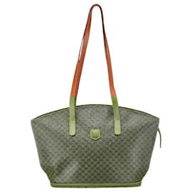 Céline-Celine Macadam Brown PVC Leather Tote Bag-Brown