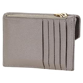 Yves Saint Laurent-YSL Cassandra Leather Card Case-Grey