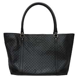Gucci-Gucci GG Shima Leather Tote Bag 449647-Black