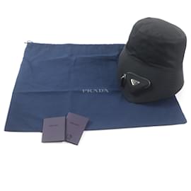 Prada-Prada Nylon Hat XXL Triangle Logo-Black