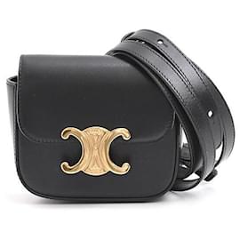 Céline-Celine Calfskin Mini Shoulder Bag Black-Black