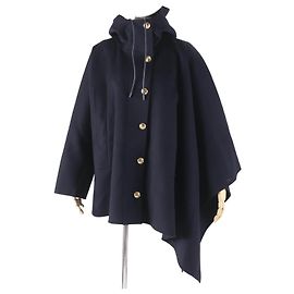 Valentino Garavani Poncho assimétrico de lã e caxemira Valentino Azul
