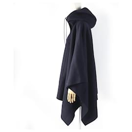 Valentino Garavani-Valentino Asymmetrical Wool Cashmere Poncho-Blue