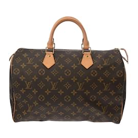 Louis Vuitton-Louis Vuitton Monogram Speedy 35 Handbag-Brown