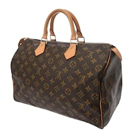 Louis Vuitton-Louis Vuitton Monogram Speedy 35 Handbag-Brown